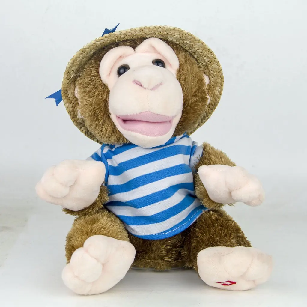 22 см плюшевые обезьяны кукла Пойте качели рука украшения дома развивающие игрушки подарок на день рождения для маленьких детей - Цвет: Blue