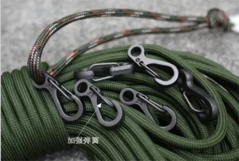 

Mini SF Spring Backpack Clasps Climbing Carabiners EDC Keychain Camping Bottle Hooks Paracord Tactical Survival Gear / 500pcs