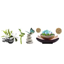 3D бамбук Камень Цветок лотоса наклейки на стену фотообои гостиной настенные плакаты с природой для спальни украшения