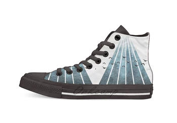 

Geometric Misty Forest Design breathable Casual High Top lace-up Canvas shoes sneakers For Drop shipping