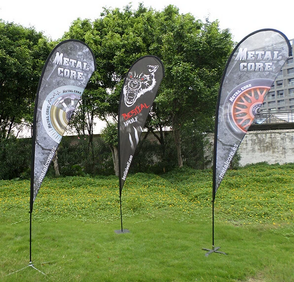 

Advertising Flying Flag, Beach Flags, Teardrop Flags 90*200cm (printing one side, other sided in a reverse image) ground spike