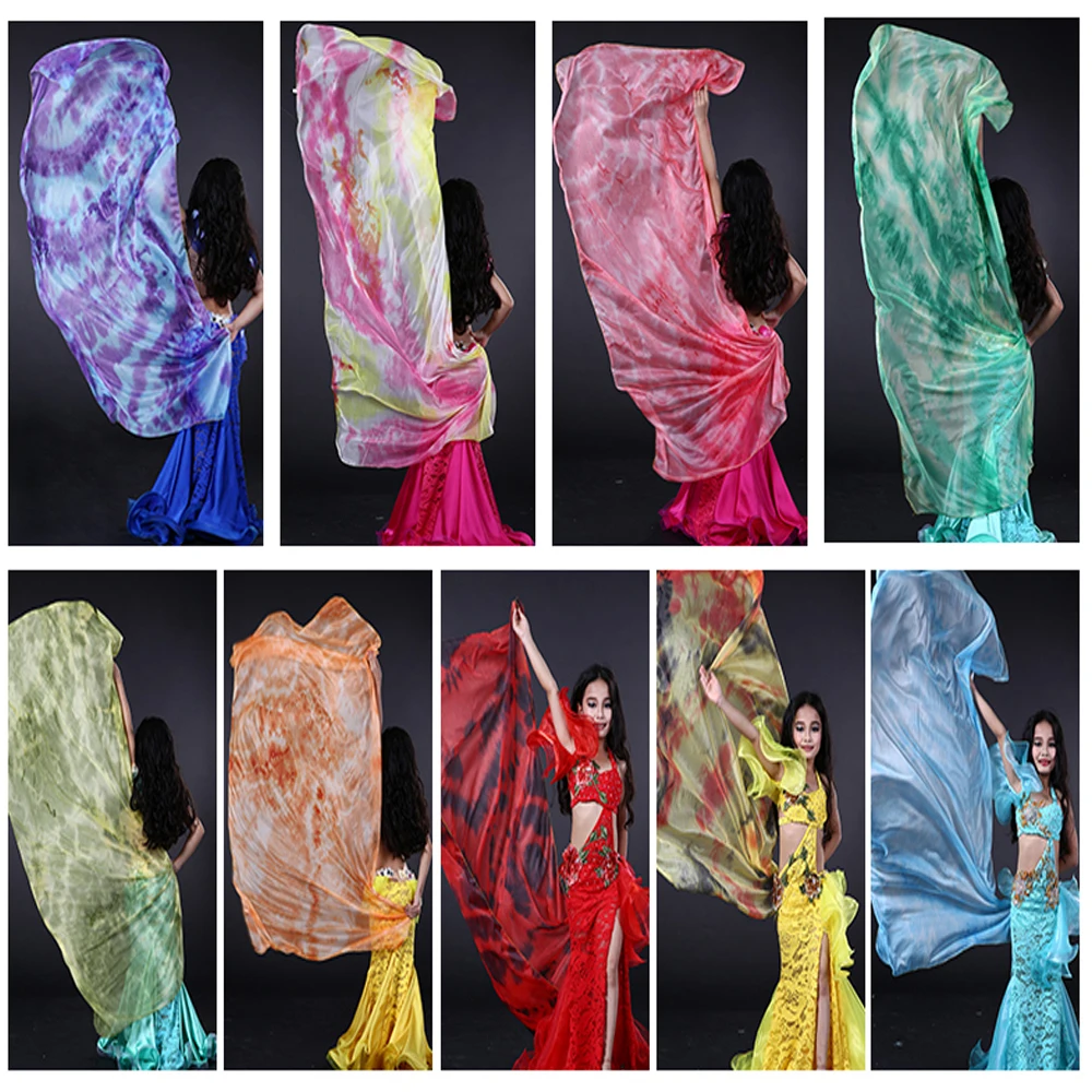 Детская/Детская галстуковая фата из искусственного шелка 9 цветов|silk veil|dance silk