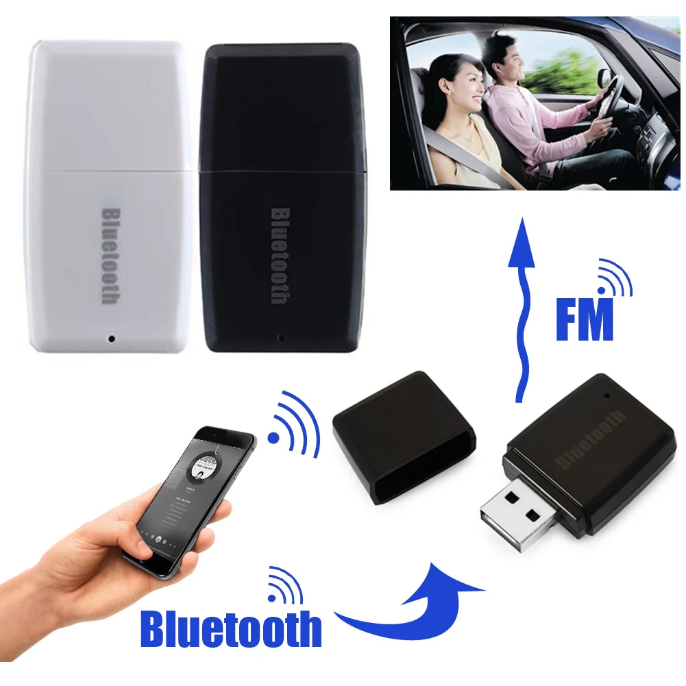 2 in 1 Mini Wireless FM Transmitter Module Bluetooth Music Audio Receiver A2DP Stereo Car bluetooth fm transmitter car-styling