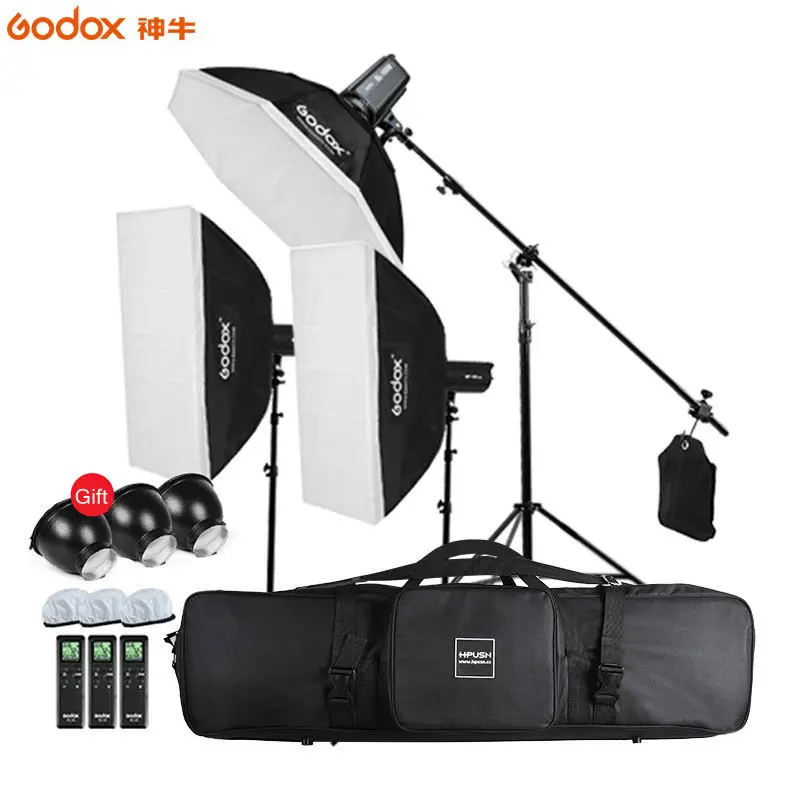 

Godox 3*SL-150W 450W Continuous Light Video Studio LED Light,Softbox,Light Stand, Boom Arm Light Stand For Studio Photography