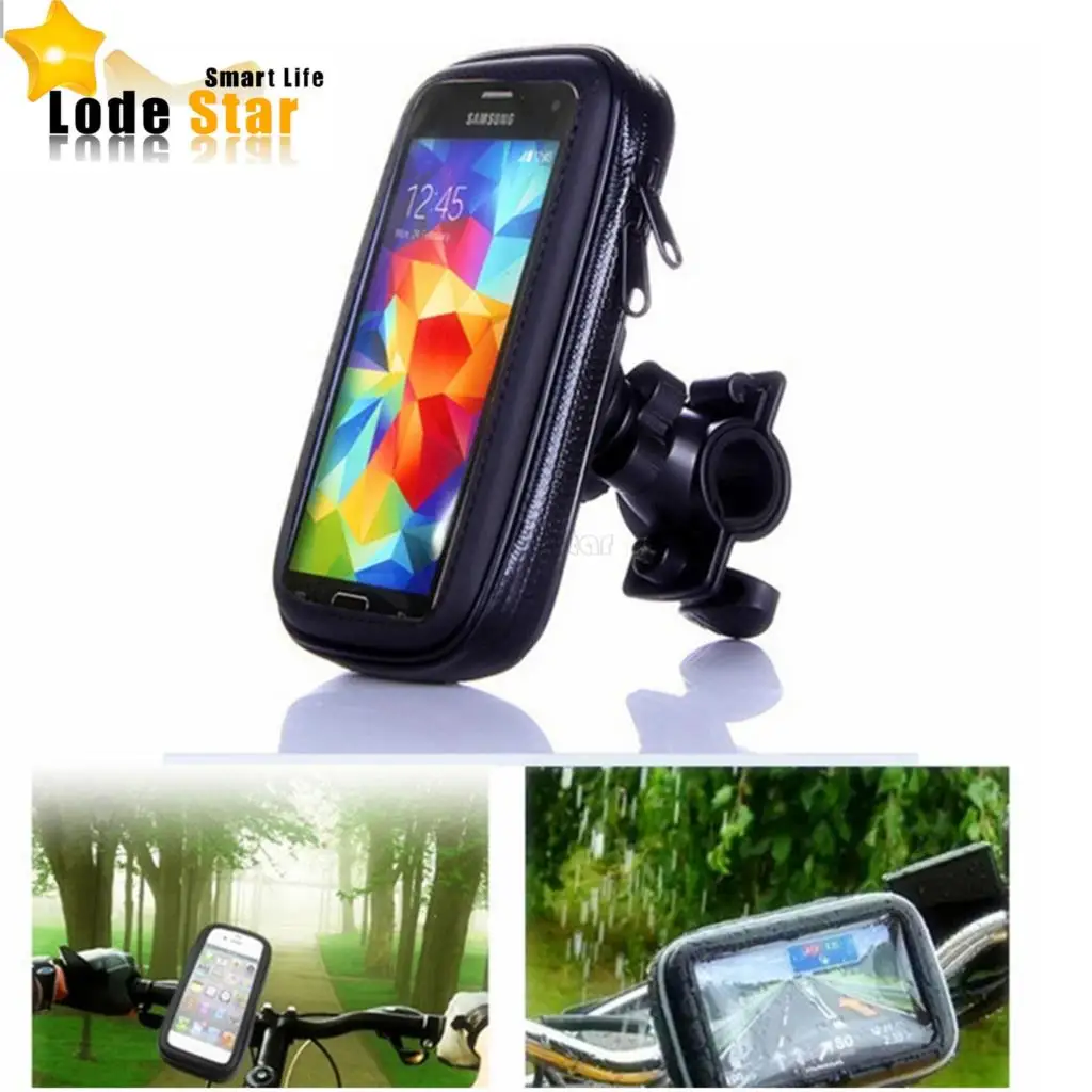 

Universal Bike Bicycle Motorcycle Waterproof Cell Phone Case bag Handlebar Mount Holder Stand for iPhone7 6 Samsung Smartphone