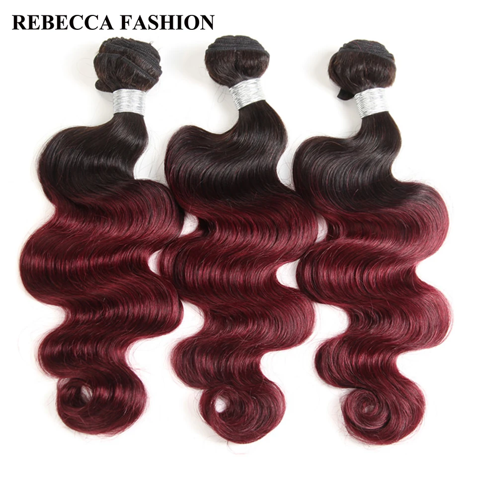 Extensão de cabelo humano rebecca ondulado, pacotes com 3 ombré de ...
