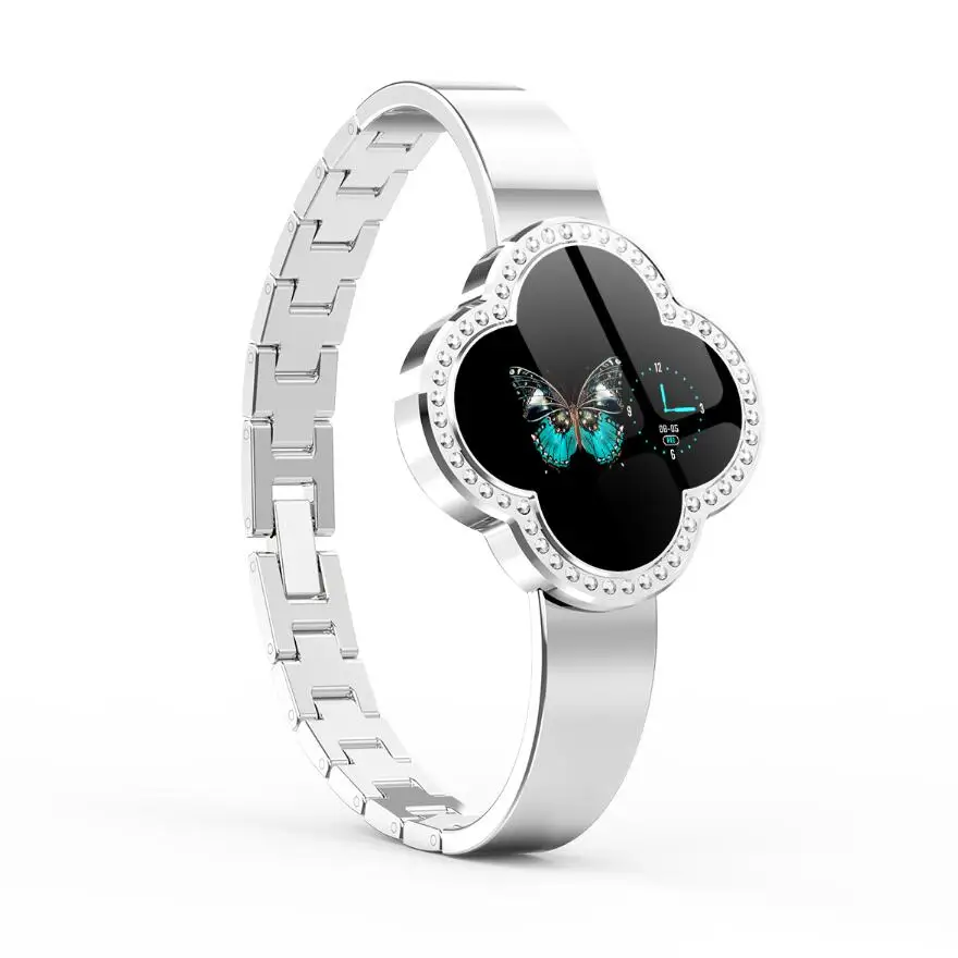 Новые спортивные водонепроницаемые умные часы для женщин Мода Смарт браслет Bluetooth сердечного ритма мониторы фитнес трекер Smartwatch - Цвет: Серебристый