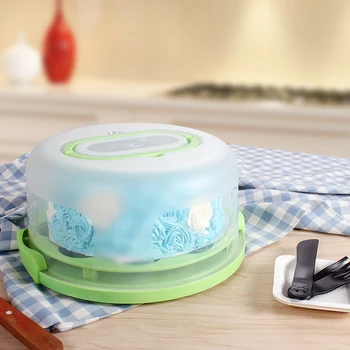 

Cake Box Packing Box Cupcake Egg Tart Holder Packaging Multi-use Portable Sealing Takeout Box Buckle Plastic Cake Boxes 8-10Inch