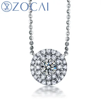 شراءZOCAI العلامة التجارية ستار سكاي 0.30 CT عقد ألماس معتمد 18K الذهب الأبيض (AU750) D04725