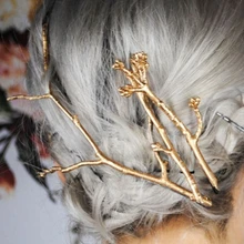 Винтаж дерево металлический зажим заколки в виде веток для Для женщин Свадебные вечерние аксессуары и украшения для волос брошь в виде бабочки pinzas de Pelo