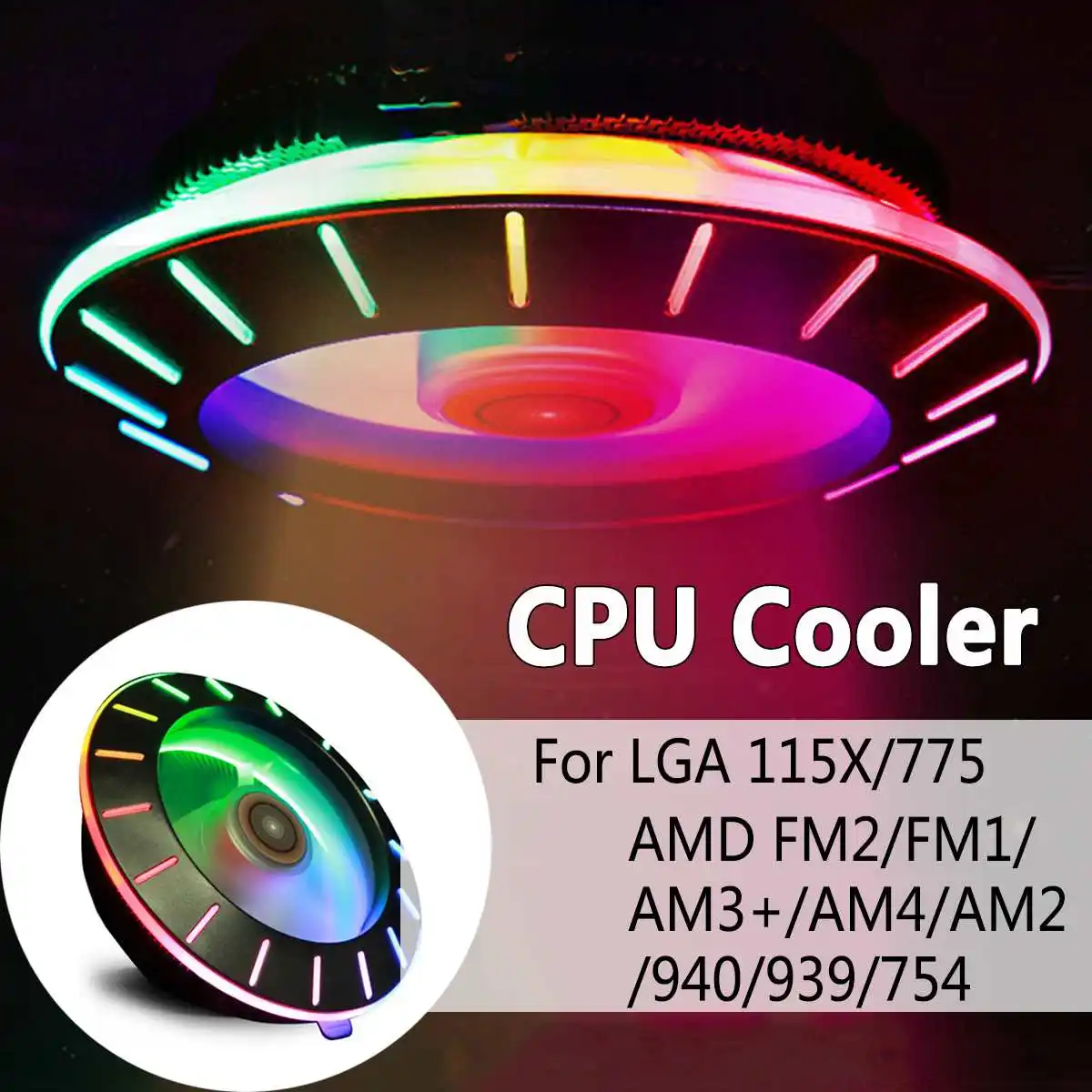 العالمي RGB وحدة المعالجة المركزية برودة مع RGB التبريد مروحة هادئة برودة غرفة التبريد مروحة ل LGA 115X/775 AMD FM2/ FM1/AM3 +/AM4/AM2/940/939/754