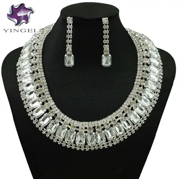 

silver plated jewelry sets women necklace wedding bride accessory jewelry sets new design jewelry sets
