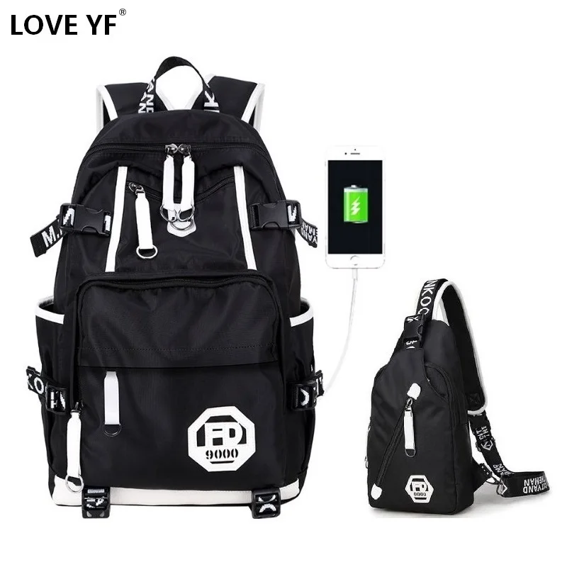 

Youth Backpack Black Large Capacity Student Bag Oxford Cloth Laptop Backpack Business Travel Backpack Casual Backpack