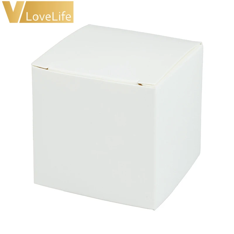 50 шт./партия 5x5x5 см крафт-бумага Свадебные конфетные коробки три цветная бумага квадратная для подарка коробки для конфет для домашних принадлежностей - Цвет: white
