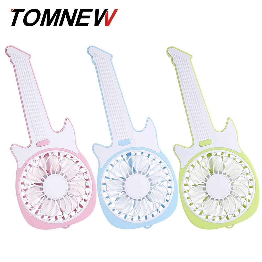 

TOMNEW Portable Mini USB Cooling Fan 1200mA Battery Operated 3 Speed Desk Hand Guitar Fan with Lanyard for Home Office Outdoors