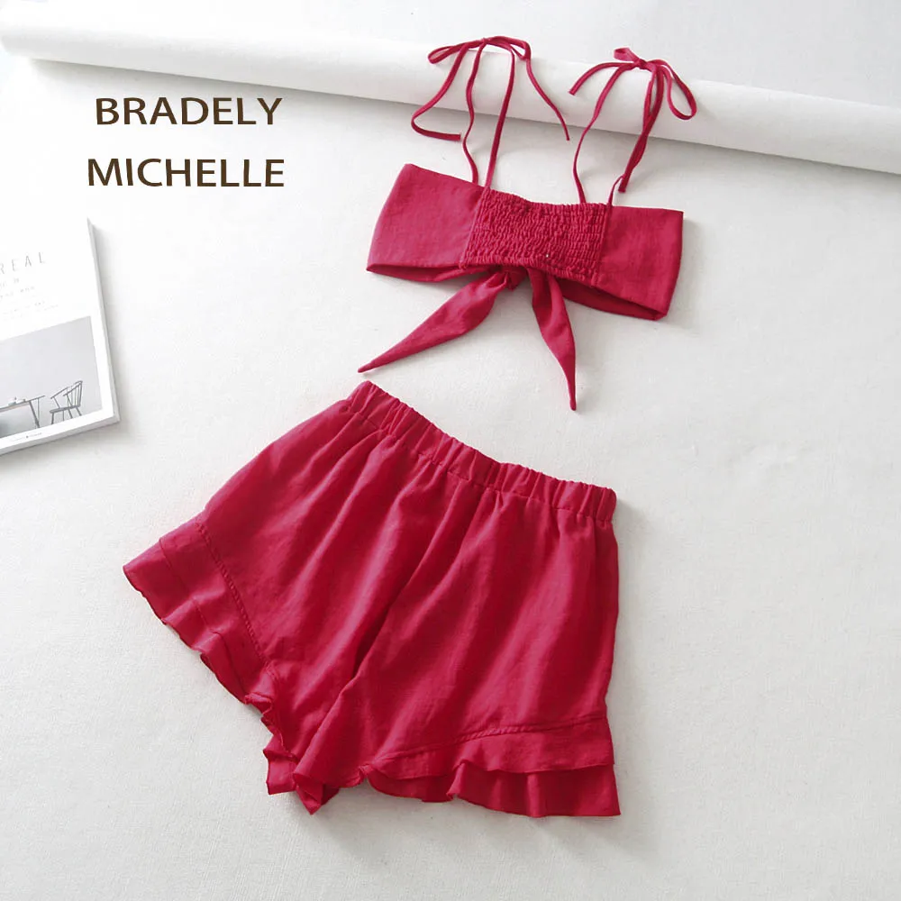 Женский комплект из двух предметов BRADELY michile топ и штаны летняя одежда