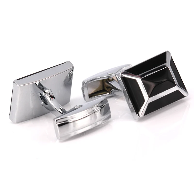 C MAN Luxury French Cufflinks for mens Jewelry Hot Sale Square Brand Black pyramid Fashion Cuff ...