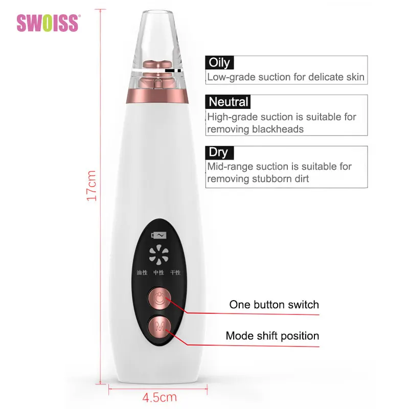 

SWOISS Charging Belt Display Micro Crystal Blackhead Instrument Face Cleaning Pore Beauty Electric Cleaning Face Instrument