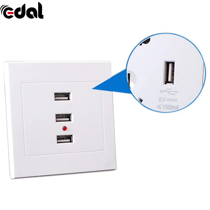 

Universal Useful 3 Port USB Smart Power Charger Socket 220V To 5V For Cell Phone PC A57