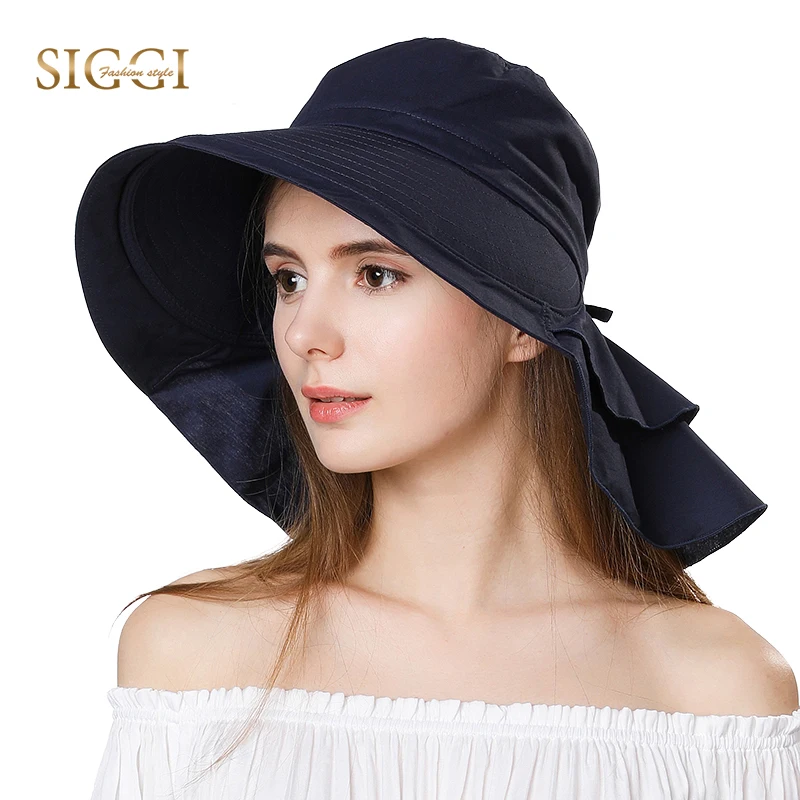 FANCET Womens Summer Beach Sun Hats Cotton Ponytail Packable Foldable Windproof Cord Wide Brim Hat Girl Sun Caps UPF50+ UV 69085 FANCET Womens Summer Beach Sun Hats Cotton Ponytail Packable Foldable Windproof Cord Wide Brim Hat Girl Sun Caps UPF50+ UV 69085