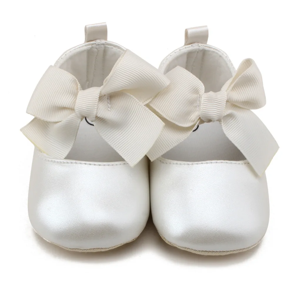 0-18M Toddler Baby Girl Soft PU Princess Shoes Bow Bandage Infant Prewalker New Born Baby Shoes