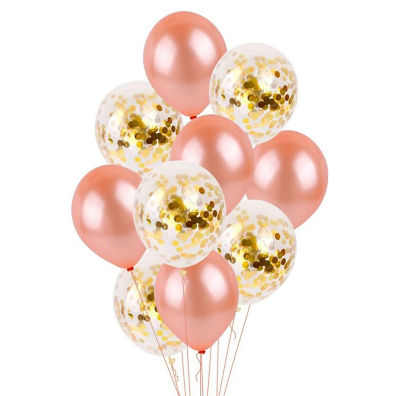 Розовое золото конфетти латексные шары сердце шар фольга шампанское Звезда Воздушные шары для свадьбы вечеринки декор День Рождения украшения для детей