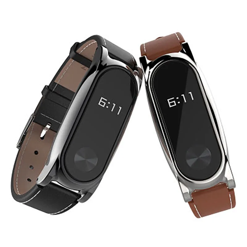 Браслет Amazfeel для Xiaomi Mi Band 2 металлический ремешок оригинального кожаного