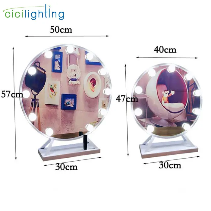 D40cm D50cm зеркальный светодиодный светильник для туалетного столика с сенсорным выключателем с регулируемой яркостью, косметический СВЕТОДИОДНЫЙ зеркальный светильник для туалетного столика, декор для стола, лампа