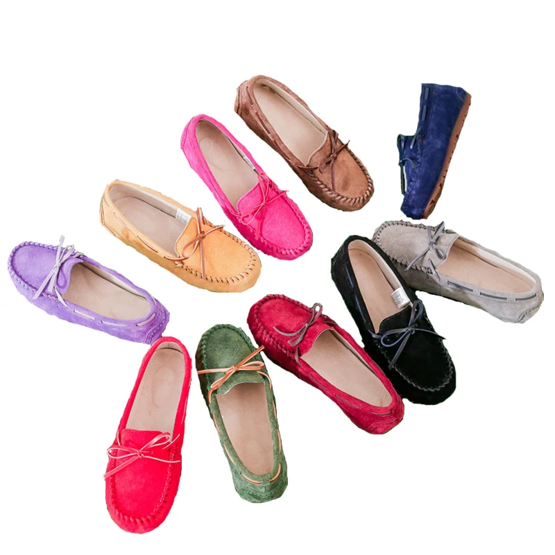 

Fashion lady 100% Genuine Leather Women Flat Shoes Casual Loafers Slip On Women's Flats Shoes Moccasins Lady Driving Shoes