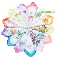 BAIYIXIN женские хлопчатобумажные носовые платки Ассорти милые волнистые женские с принтом винтажные Цветочные носовые платки оптом