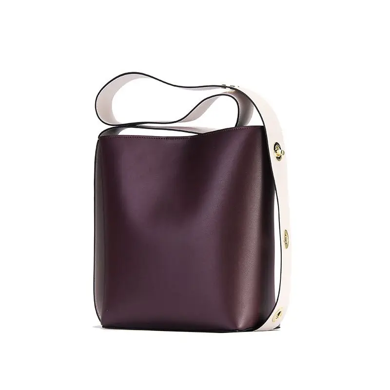 

LOEIL New Korean version of the color women's shoulder bag leather large capacity tote bag