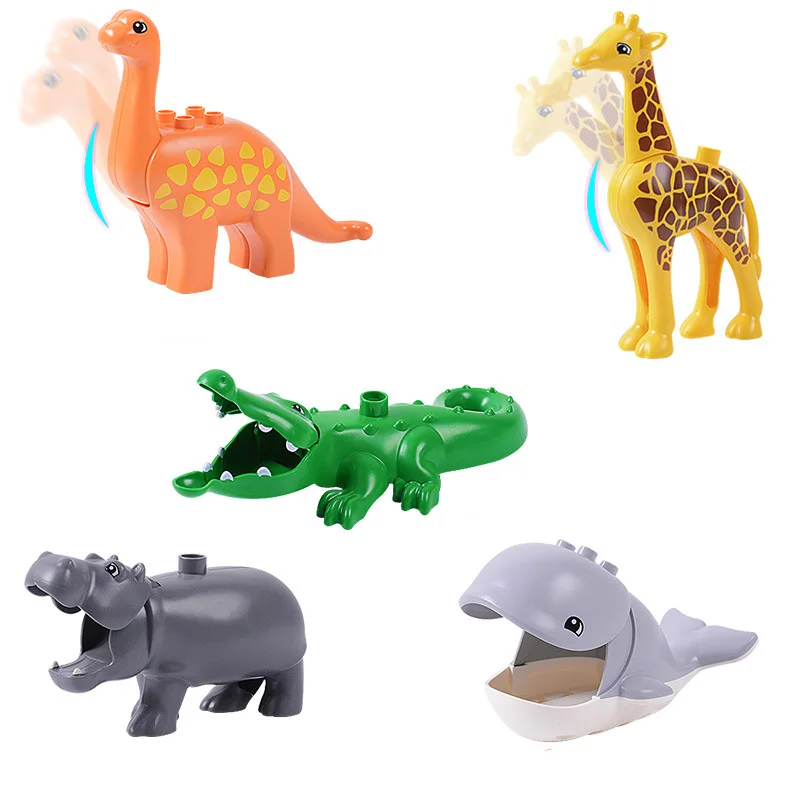 Классическая модель животных, фигурки, блоки, большой размер, строительный блок, слон, обезьяна, развивающие игрушки для детей, Brinquedos, подарок