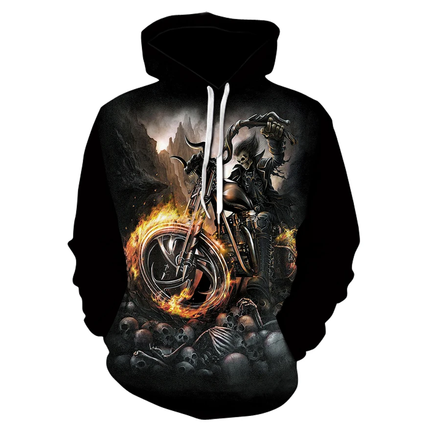 

Motorcycle skull 3D printed autumn hoodie men's and women's sweatshirts hoodie brand plus 4xl tracksuit boys outerwear