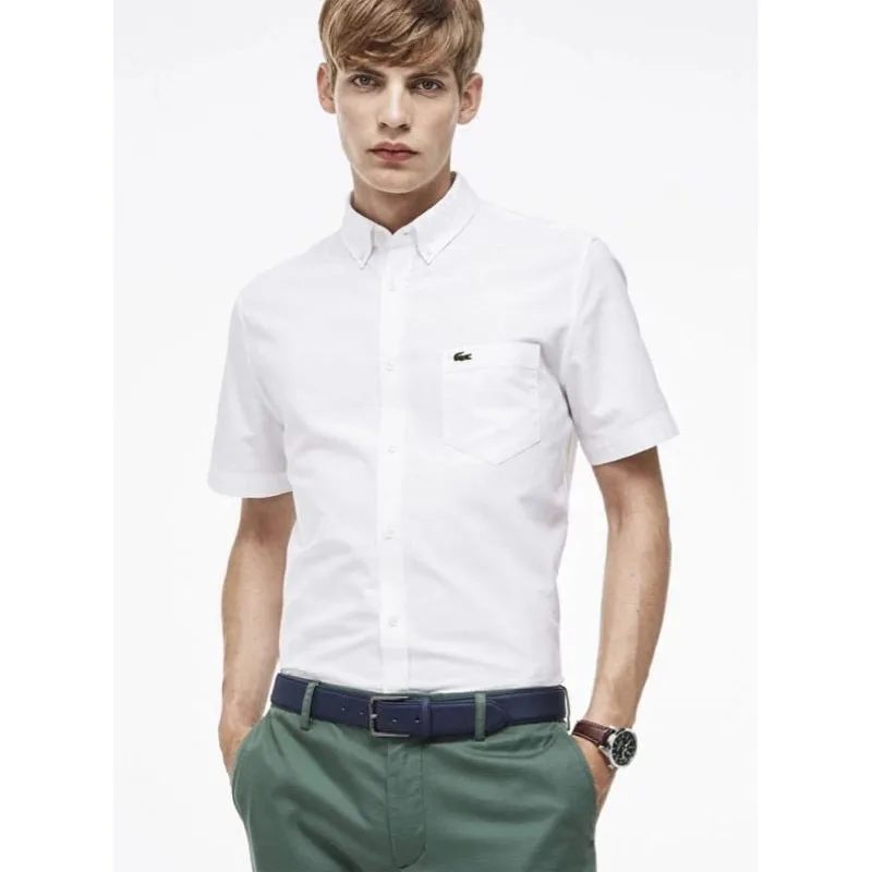 

Lacostelegend men's casual White T Shirt 2019 Summer Fashion Short Sleeve Business Shirts camiseta hombre China Size hot sale