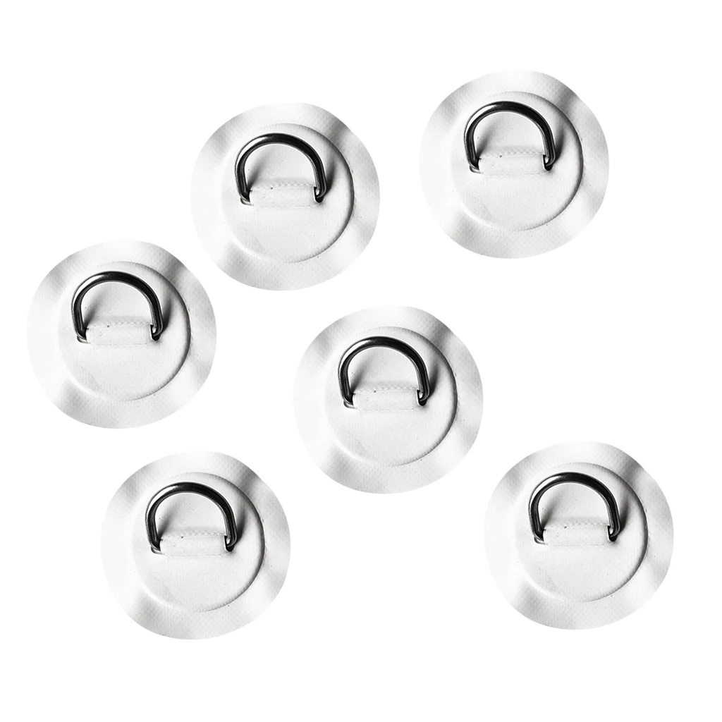 Durable 6 Pieces 316 Stainless Steel D-ring Pad/Patch for PVC Inflatable Boat Raft Dinghy Kayak SUP Surfboard Accessories