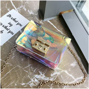 

Summer New Women PVC Fashion Mini Shoulder Bag Girl Phone Bag Laser Clear Casual Cute Beach Transparent Crossbody Messenger Bags