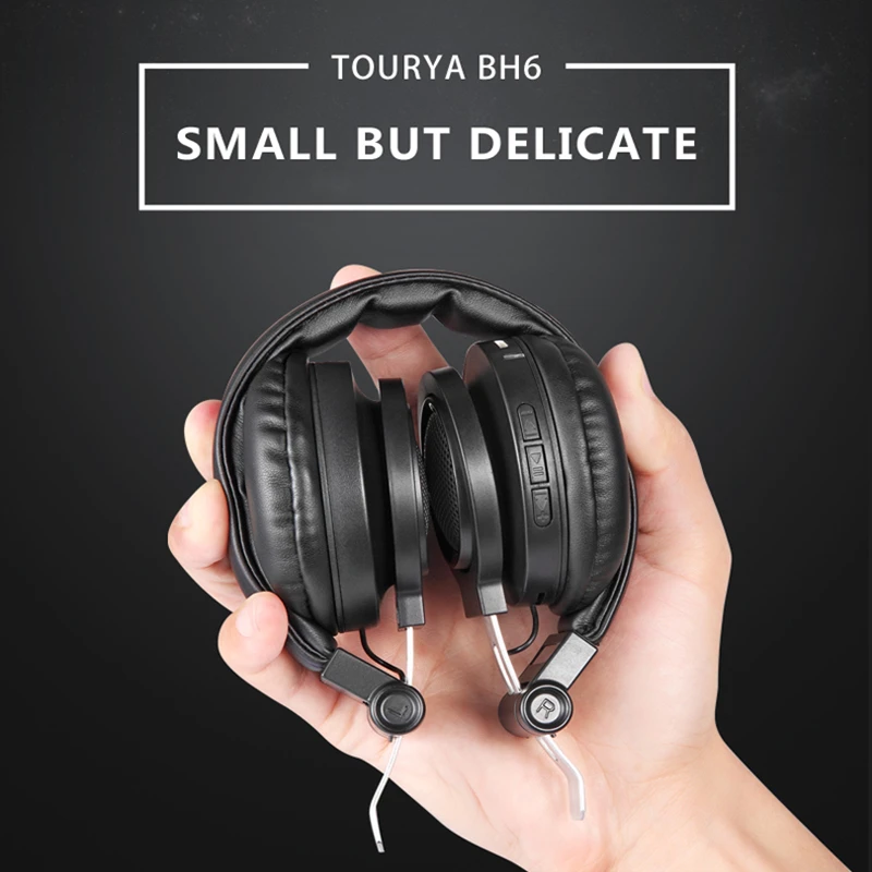 Tourya BH6 Беспроводной наушники Bluetooth headphonemetal наушники по размеру ладони басовая гарнитура с микрофоном для мобильного телефона/планшета Xiaomi huawei