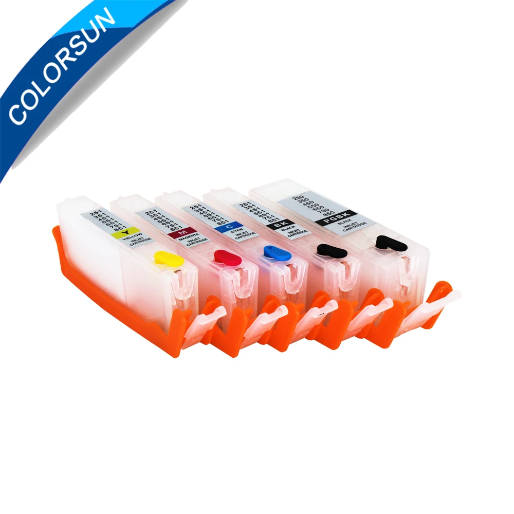 Colorsun 5pcs Pgi450 Refill Cartridge For Canon Pixma Ip7240 Mg5440