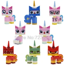 Мультяшная Милая одноразовая фигурка уникитти для кошки Queasy Biznis с изображением сердитой кошечки Astro Kitty строительные блоки модели Unikitty кирпичные игрушки