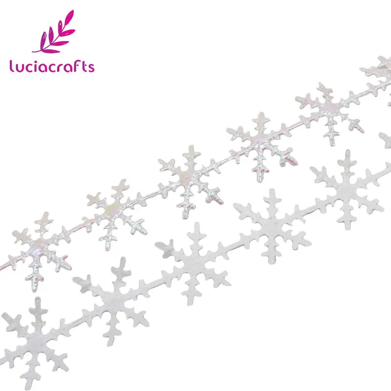 Lucia crafts 2 5 мм блестящая Снежинка кружевные ленты с отделкой декор для шитья сделай