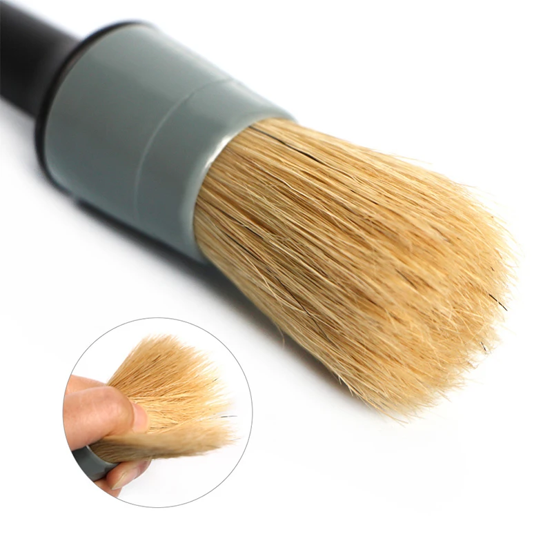  NOANS Universal Natural Pig Hair Brushes Car Cleaning Soft Dust Brush For BMW E46 E39 E90 E60 Toyot