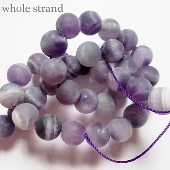 

Genuine Matte Amethyst Beads - Round 10 mm Gemstone Beads - Full Strand 15 1/2", 38 beads, A-Quality