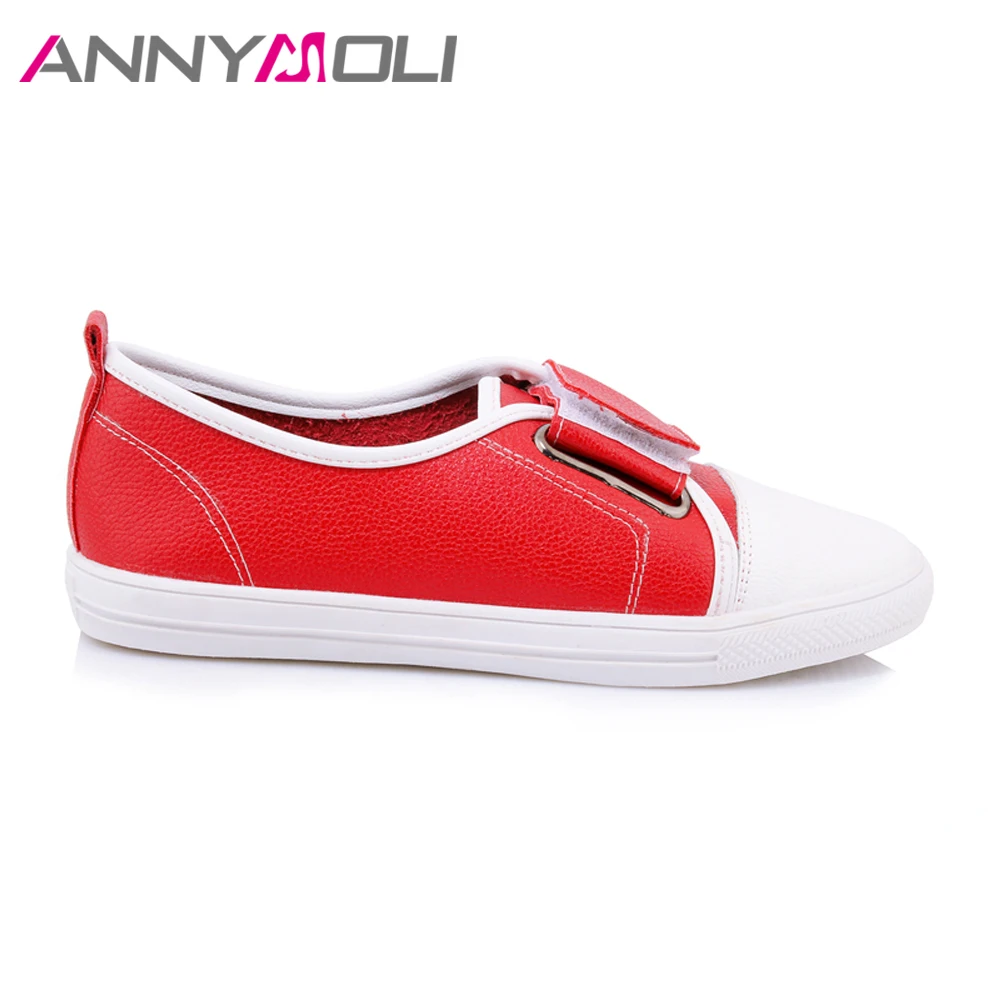 Casual 12 Printemps Creepers Annymoli Rouge Noir rouge L'école Chaussures Automne Les Noir Femmes blanc Grande Blanc Sur Taille Glissent Appartements XpaYq