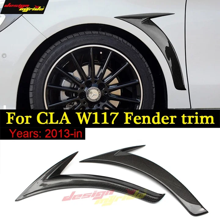 Carbon fiber Для Mercedes CLA W117 C117 X117 поверхность из углеродного волокна крыло вентиляционное отверстие добавить на обрезку части тела CLA45 стиль без сверла/прямой палки 14-18 - Цвет: Carbon fiber