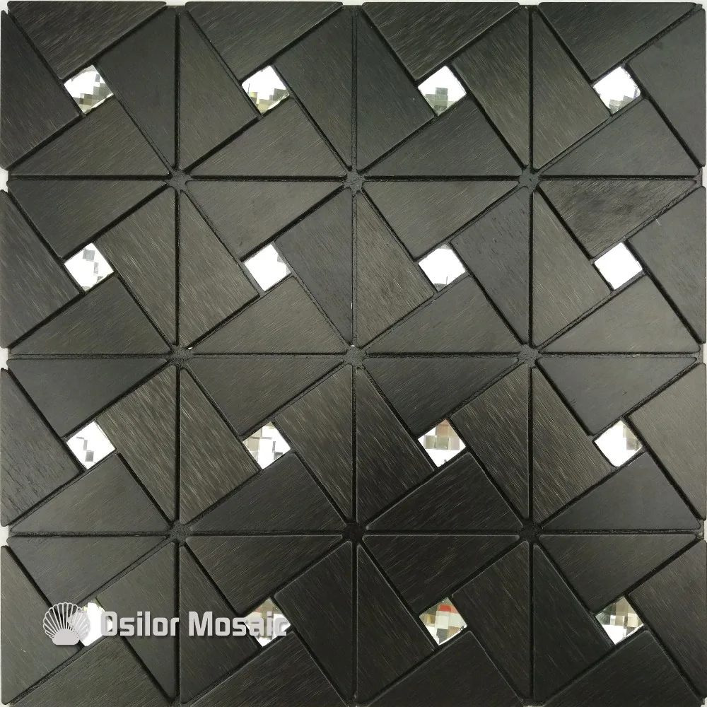 Черный металл мозаика алюминиевые пластиковые пластины мозаика для кухни щитка украшения плитки 2 квадратных метров на много