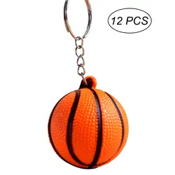 12 шт. Милые ПУ спортивный мяч брелок мини Баскетбол кольцо для ключей украшения кольцо для ключей подарки для Для мужчин Дети