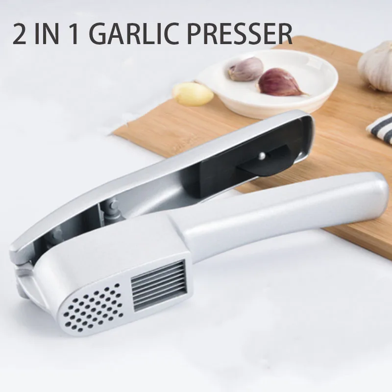 1 Pcs Garlic press 2 In 1 Garlic Squeezer Multifunctional Ginger