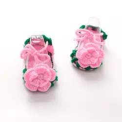 Обувь для девочек детская обувь для малышей Новорожденные для мальчиков и девочек с рисунком розы вязаная детская обувь для малышей модные