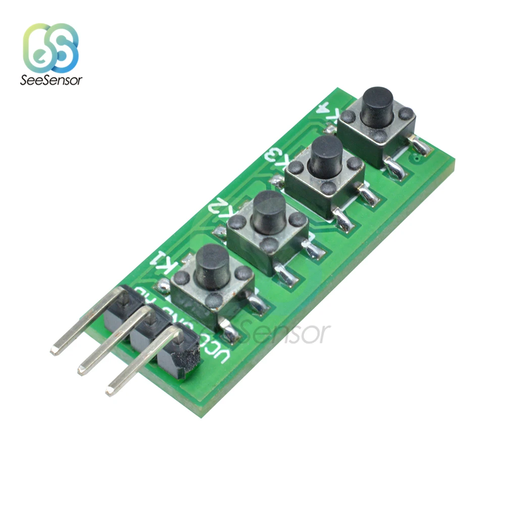 3-12V KC11B04 4 Key Analog Buttons AD Keypad Board ADC Port Keyboard for Arduino MEGA2560 Breadboard | Инструменты