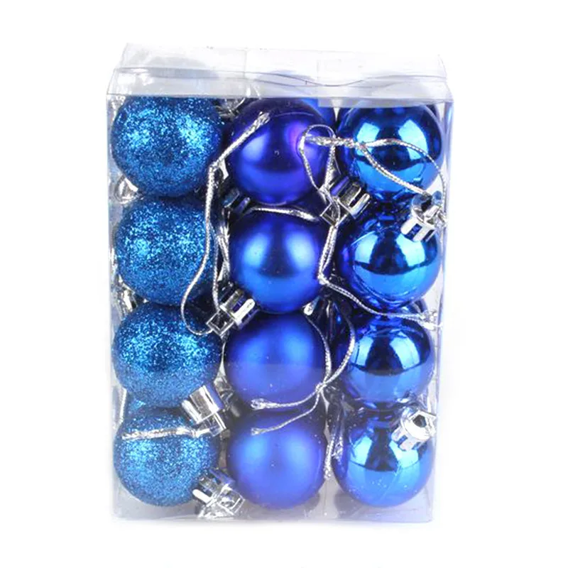 24Pcs/Lot Christmas Tree Ball Baubles Xmas Party Wedding Hanging Ornament Christmas Decoration Supplies 10 Colors